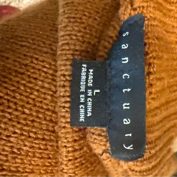 SANCTUARY Rust Long Cardigan Size Large Open Pockets - Picture 9 of 10